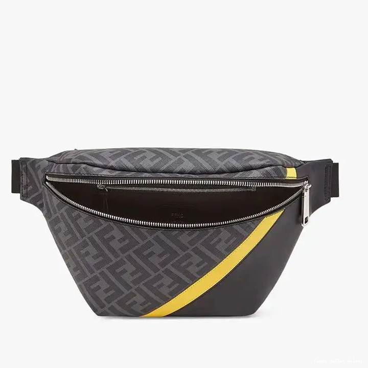 Cheap FF Fendi Fabric In Bag Belt Motif Yellow Black 0520